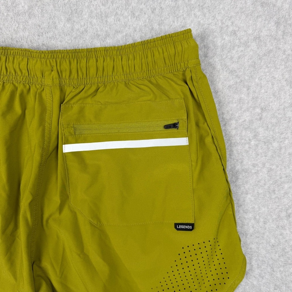 Legends Shorts Mens S Relay Lime Burst 7" Stretch Linerless Workout Activewear - Picture 6 of 16